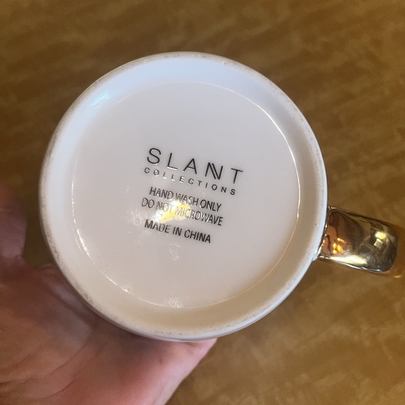 Slant Collection White Mug with Gold Handle and Black & Gold Design Wild Within - Picture 2 of 7